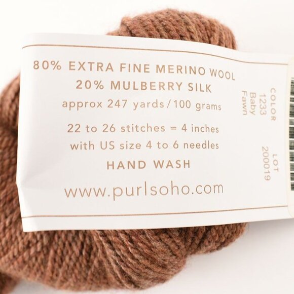 Purl Soho Mulberry Merino Heather Yarn Merino Wool Mulberry Silk Baby Fawn - Picture 4 of 4